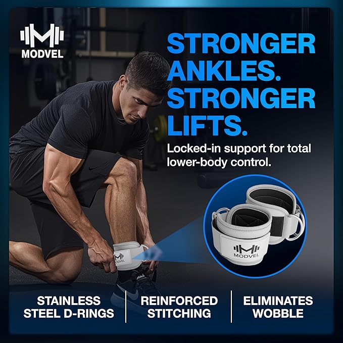 Modvel Gym Ankle Strap for Cable Machines ??Glute & Leg Kickback Ankle Straps for Gym Workouts
