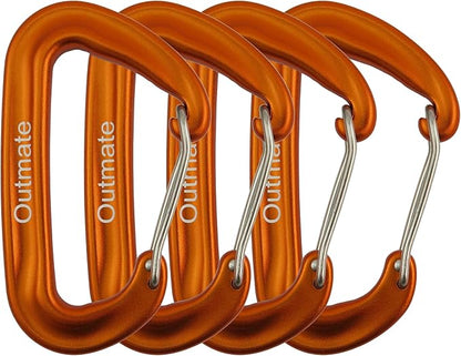 12kN 3.2"x2" Heavy-Duty Carabiner Clips - Durable, Lightweight Aluminum Alloy Carabiners for