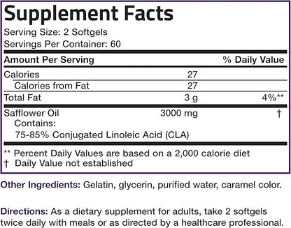Bronson CLA 3000 Extra High Potency Supports Healthy Weight Management Lean Muscle Mass