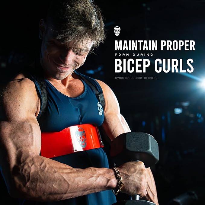 Gymreapers Bicep Arm Blaster - Bicep Curl Isolator w/Contoured, Padded Edges - Adjustable Bicep