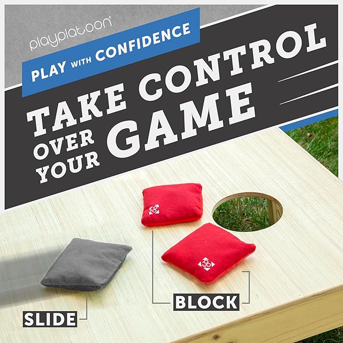Professional Cornhole Bags - Set of 8 Regulation All Weather Double Sided - Sticky Side/Slick Side