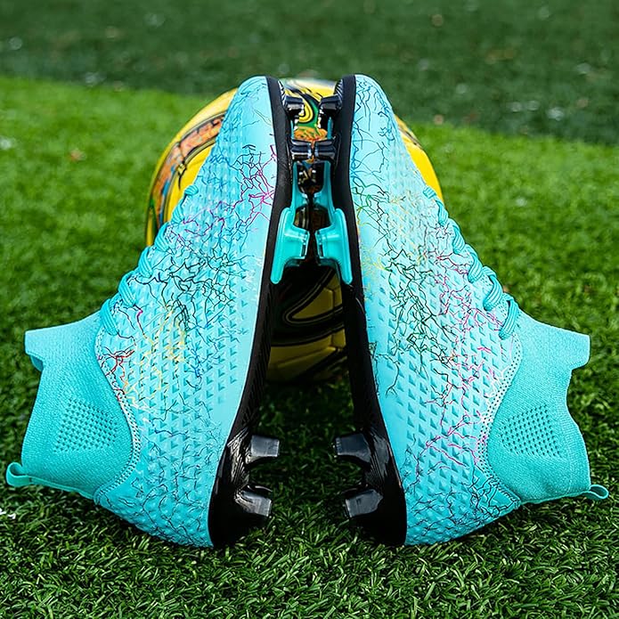 Men's Soccer Shoes High-Top Soccer Cleats Outdoor Breathable Athletic Professional Spikes Youth