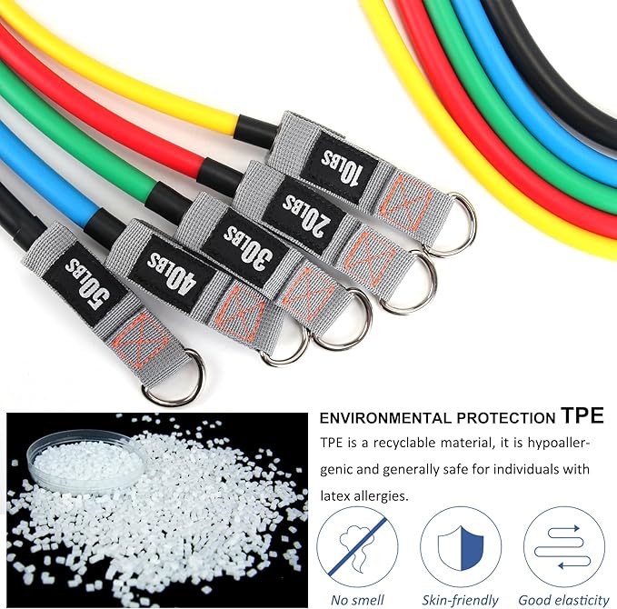 Resistance Bands with Handles for Working Out Women and Men, Exercise Bands with Door Anchor