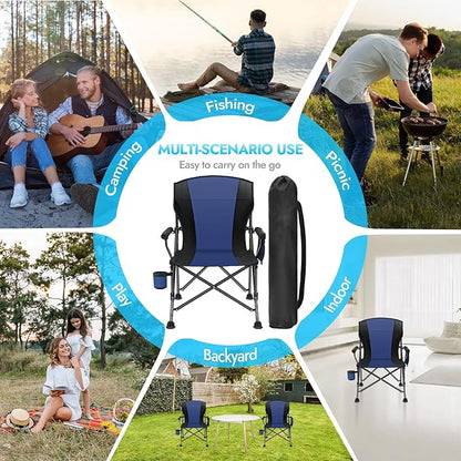 2 Pack Oversized Folding Camping Chair for Adults, Supports 450 LBS Camping Chairs, Heavy Duty