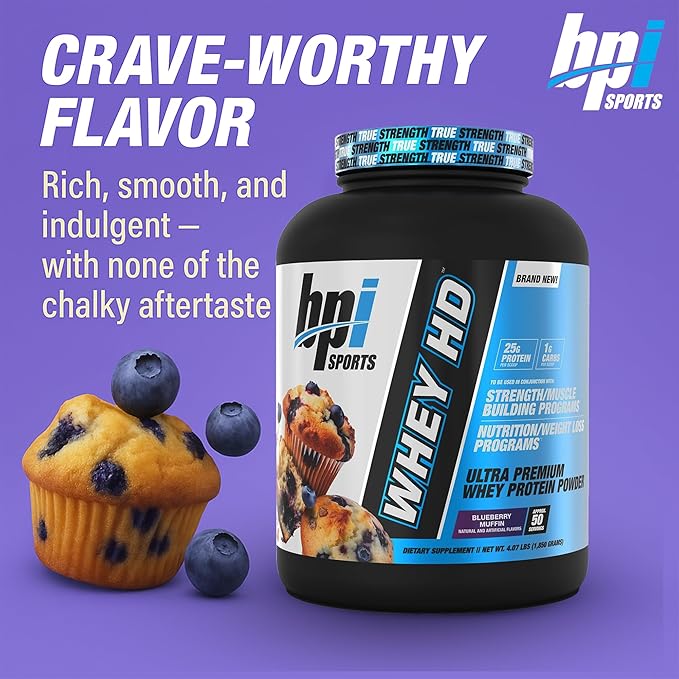 BPI Sports Whey HD Ultra Premium Protein Powder Isolate | Workout Whey Protein Powder for Men &