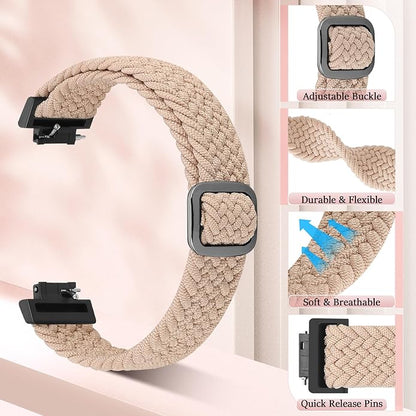 Elastic Braided Watch Band Compatible with Fitbit Inspire 3/Inspire 2/Inspire/Inspire HR/Fitbit ace