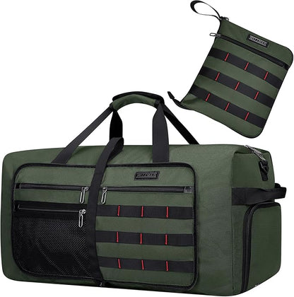 WITZMAN Foldable Duffle Bag for Travel 65L Lightweight Packable Duffel Bag with Shoes Compartment
