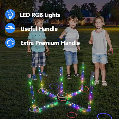 Outdoor Ring Toss Game, Upgraded 15-Inch Backyard and Lawn Games for Adults & Kids, Backyard