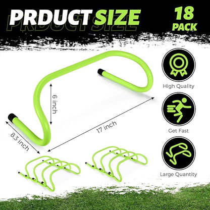 Wettarn 18 Pcs 6" Speed Training Hurdles Durable Agility Training Hurdle Agility Plyometric and All