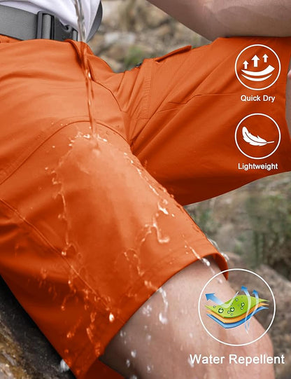 CRYSULLY Men's Hiking Cargo Shorts Outdoor Summer Lightweight Quick Dry Work Casual Shorts with 5
