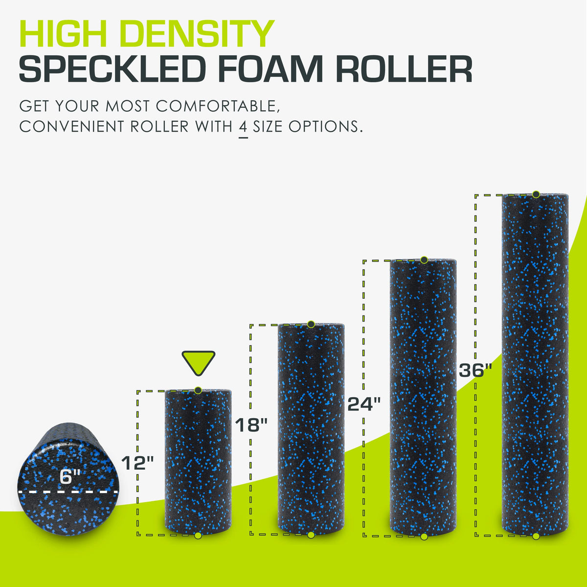 ProsourceFit High Density Foam Rollers 12 - inches long, Firm Full Body Athletic Massage Tool for