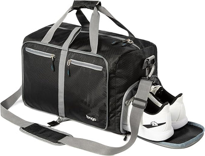 Bago Foldable Duffel Bags for Traveling Women & Men - 60L Medium Packable Duffle Bag for Travel