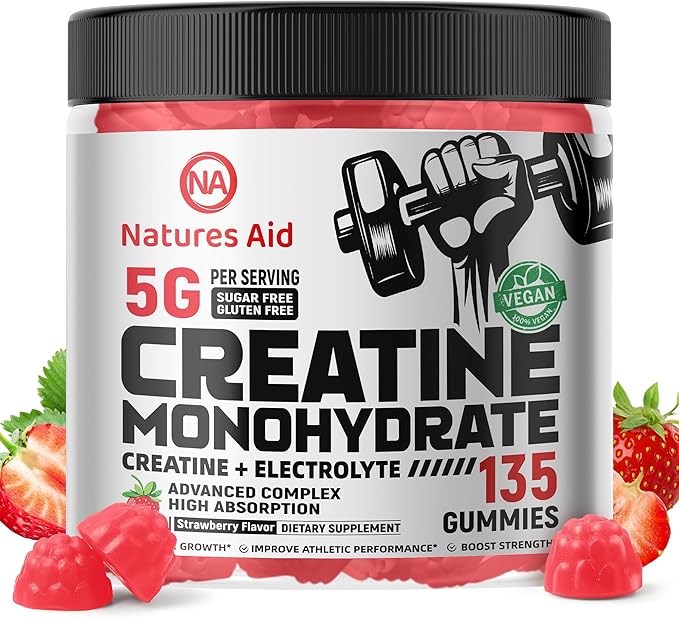Creatine Monohydrate Gummies (5g) – Pre-Workout Energy & Muscle Growth Support for Men & Women |