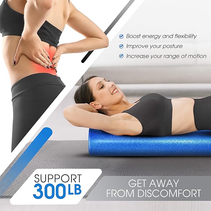 Yes4All High-Density EPP Round Back Roller Foam, Exercise Foam Roller for Yoga, Pilates &