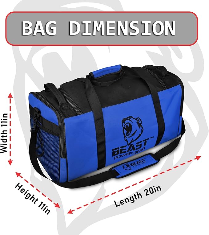 Duffle Gym Bag for Men & Women – Large Duffel Athletic Gym Boxing Bag with Shoes Compartment, Wet