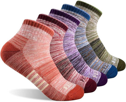 FEIDEER Hiking Walking Socks For Women, Multi-pack Outdoor Recreation Socks Moisture Wicking Crew