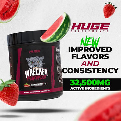 Wrecked Pre Workout, Advanced Formula, Boosts Energy, Focus, Pumps & Performance, 10g L-Citrulline