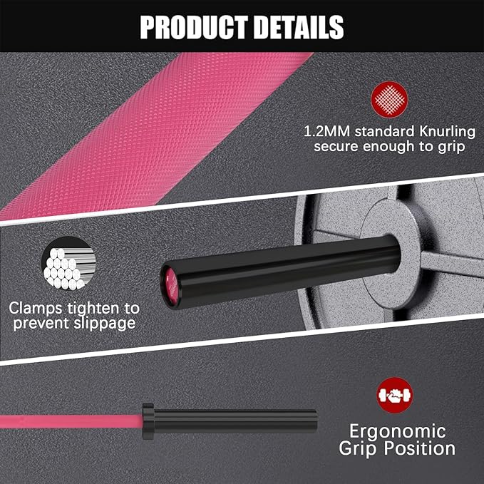 PROOFGOLD 6.6ft/7ft Olympic Barbell Bar 35Lb(15kg)/45LB(20kg) Barbell,Bench Press Bar for Squats