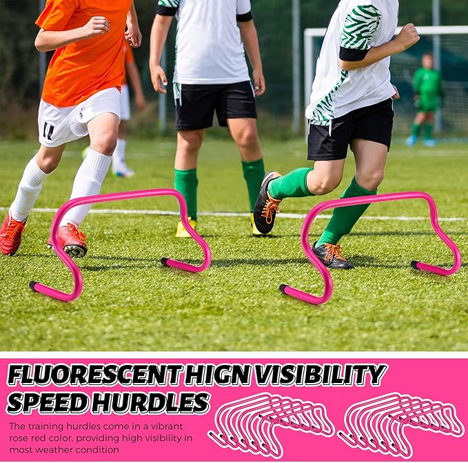 Wettarn 12 Pcs 9" Speed Training Agility Hurdles for Athletes Reliable Training Hurdle Plyometric
