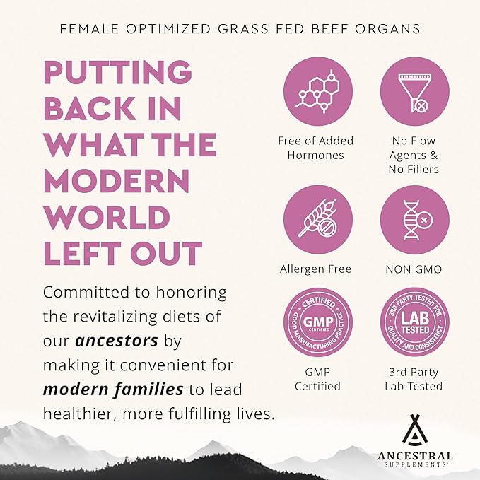 Beef Organ Supplement for Women ??Supports Hormone Balance, Energy & Wellness ??Grass Fed, Pasture