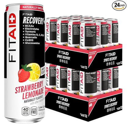 LIFEAID FITAID Post Workout Recovery Drink, Strawberry Lemonade, BCAAs, Glucosamine, Electrolytes