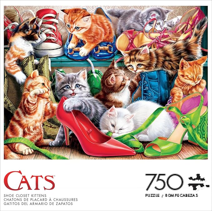 Buffalo Games - Shoe Closet Kittens - 750 Piece Jigsaw Puzzle for Adults -Challenging Puzzle