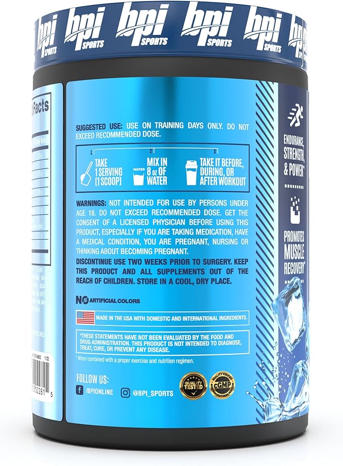 BPI Sports Best Aminos - BCAA Powder Post Workout & Glutamine Recovery Drink with Branched Chain