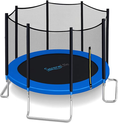 SereneLife 8FT 10FT 12FT 14FT Outdoor Trampoline for Kids and Adults – ASTM Certified Heavy-Duty