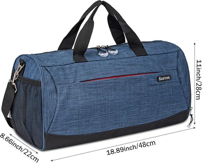 Kuston Sports Gym Bag with Shoes Compartment, Trolley Sleeve and Wet Pocket Gym Duffel Bag