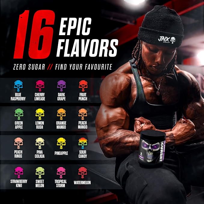 JNX SPORTS The Curse! Pre Workout Powder for Men & Women, Caffeine, Beta-Alanine, Creatine