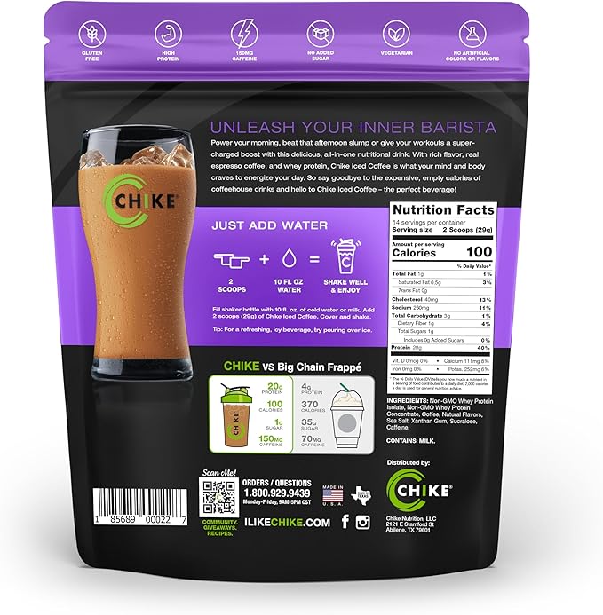 Chike Caramel High Protein Iced Coffee, 20 G Protein, 2 Shots Espresso, 1 G Sugar, Keto Friendly