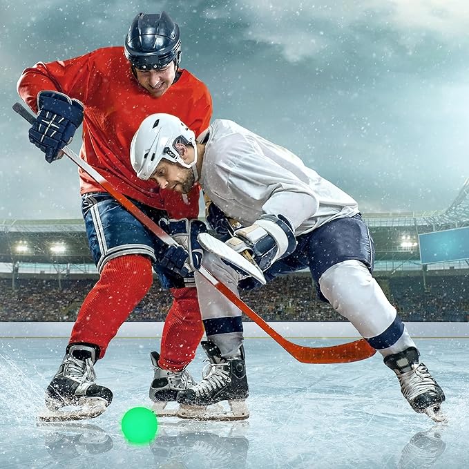Elcoho Ice Hockey Puck, Glow in The Dark Party Pucks, Green Floor Puck Bulk with Drawstring Bag for