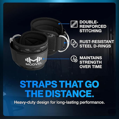 Modvel Gym Ankle Strap for Cable Machines ??Glute & Leg Kickback Ankle Straps for Gym Workouts