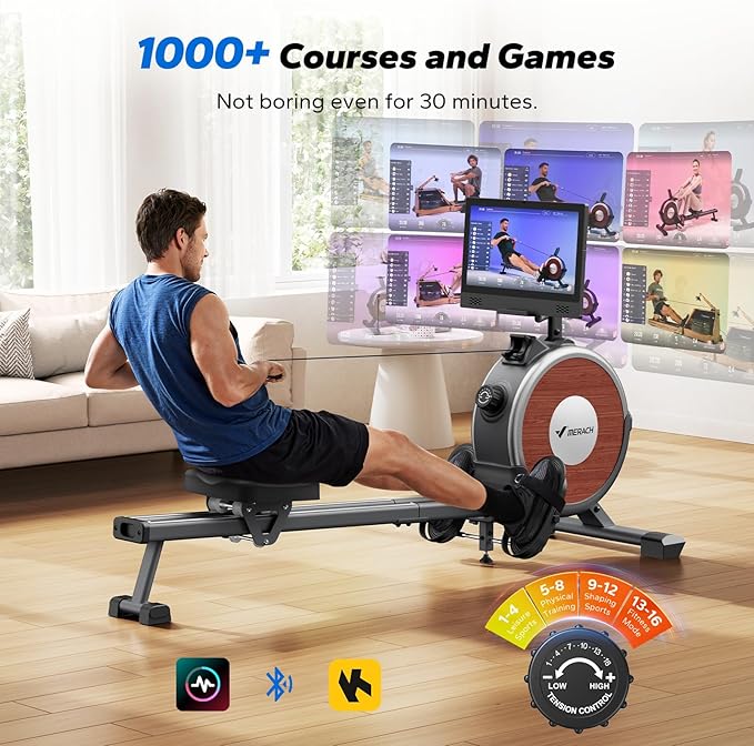 MERACH Rowing Machines for Home, Magnetic Rowing Machine with 16 Levels, Rower Machine of Quiet