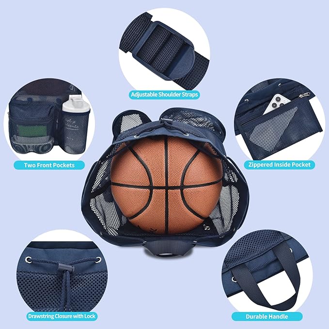 Mildbeer Large Drawstring Backpack for Men Women Athletic Gym Sports Workout Beach Swimming