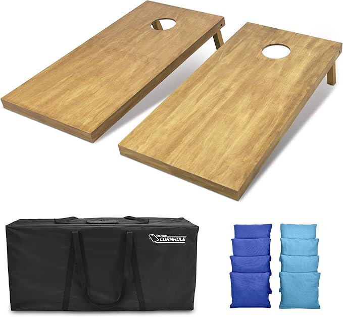 GoSports 4 ft x 2 ft Regulation Size Wooden Cornhole Boards Set - Includes Carrying Case - Full