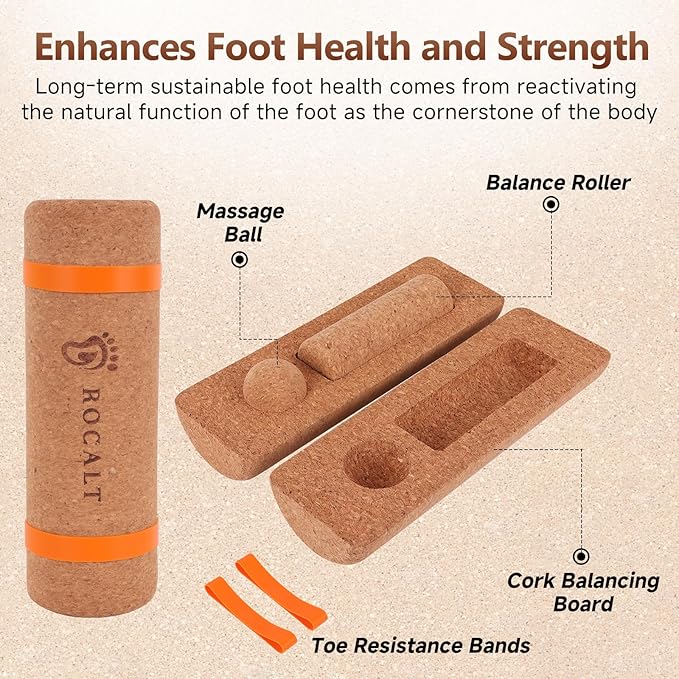Rocalt Balance Board, Premium Cork Foot Strengthener, Balance Trainers for Enhanced Foot Function