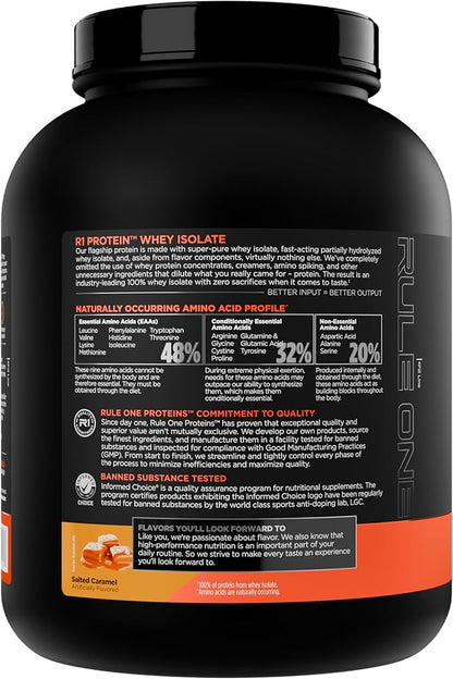 Rule 1 R1 Protein Whey Isolate - with 25g Protein & 6g BCAA Exclusively from Isolated & Hydrolyzed