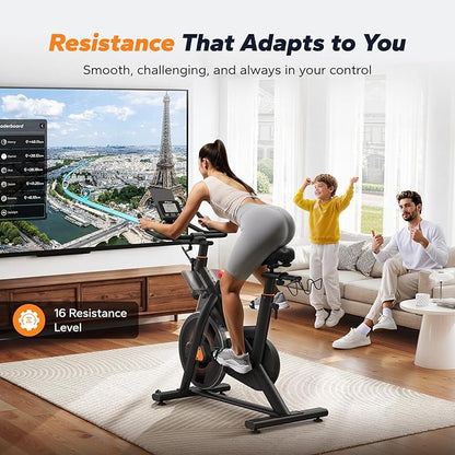 MERACH Magnetic Exercise Bike, Indoor Cycling Bike with Self-Developed App, 350 lbs Weight Capacity