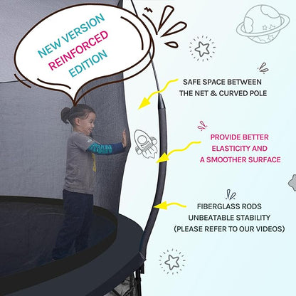 SkyBound 14 FT 12 FT 10FT 8FT 6FT Springless Trampoline for Kids and Adults - Recreational
