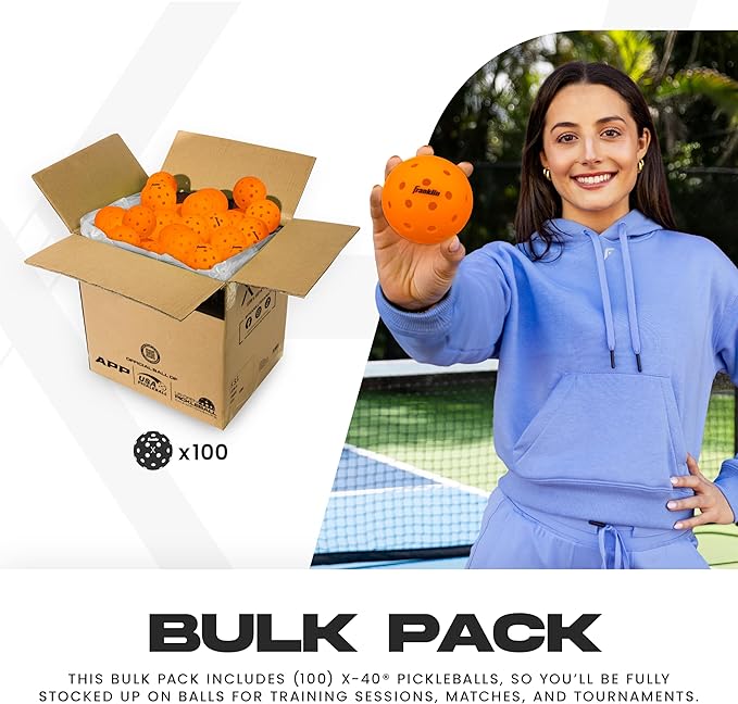 Franklin Sports X-40 Outdoor Pickleballs - Official Ball of USA Pickleball, APP Tour + US Open