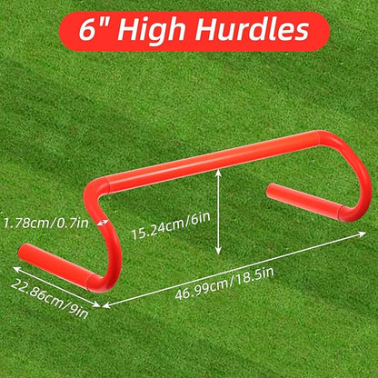 6 Pack Agility Speed Training Hurdles- 6" Detachable Agility Training Hurdles- Sports Practice