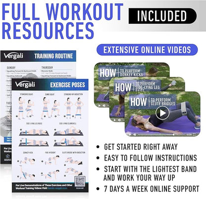 Resistance Bands for Working Out with Workout Bands Guide. 4 Booty Bands for Women Men Fabric