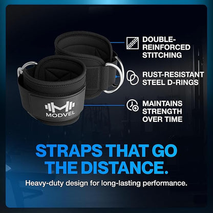 Modvel Gym Ankle Strap for Cable Machines ??Glute & Leg Kickback Ankle Straps for Gym Workouts