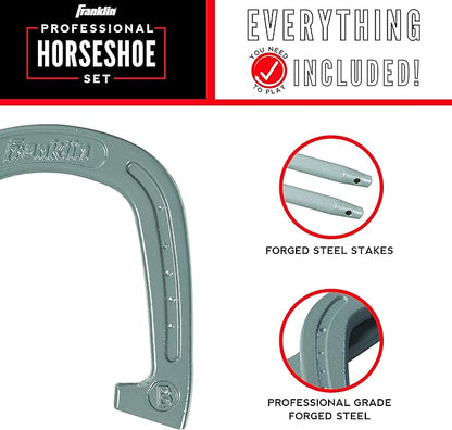 Franklin Sports Horseshoes Sets - Metal Horseshoe Game Sets for Adults + Kids - Official Weight
