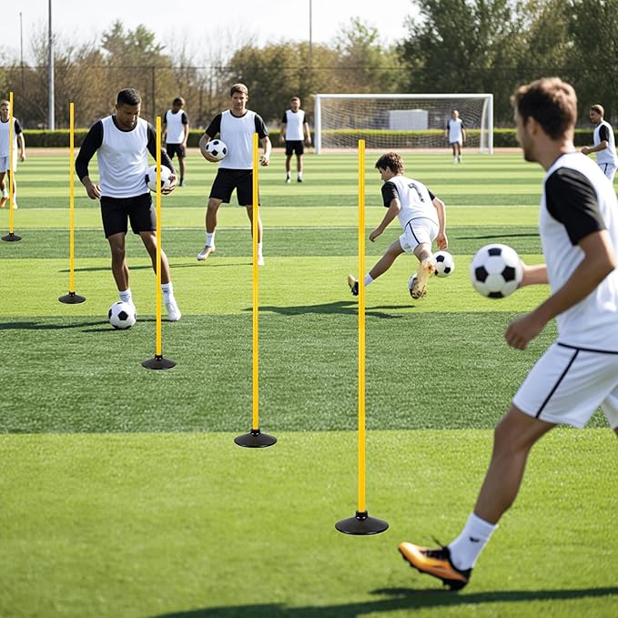5 FT Agility Training Poles for Soccer/Dog/Horse,Adjustable Football Basketball Speed and Agility