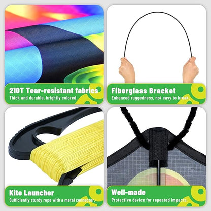 2 Pack Butterfly Kites, for Kids and Adults, Easy to Fly for Beginners, 55" x 27" with Vibrant