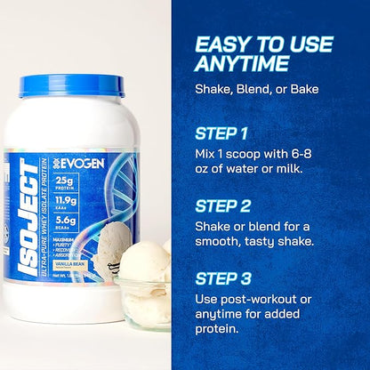 Evogen Isoject - Whey Protein Isolate | Ultra-Pure Whey Protein Powder with Ignitor Enzymes, BCAAs