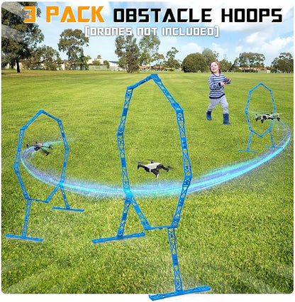 Drone Obstacle Course, Includes 3 Pack Easy to Build Obstacle Hoop, FPV Racing Drone Loop Gate