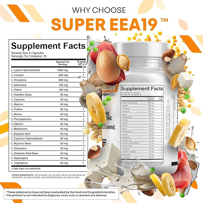 Clean Nutraceuticals Amino Acids Supplement L-Lysine, L-Threonine, L-Leucine, Isoleucine, Valine